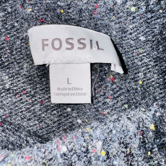 Fossil Woman's Gray Wool Blend Long Sleeve Sweater Large - Picture 4 of 5